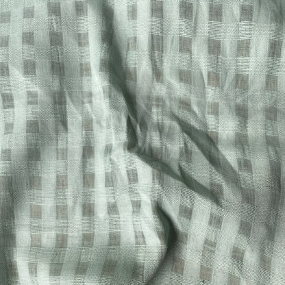 Checked Linen Cotton Blend Fabric