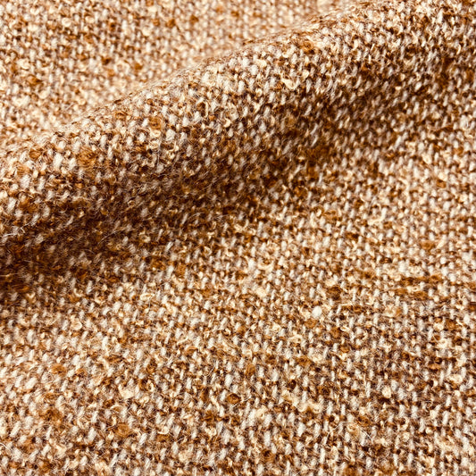 Wool Blend Boucle Brown and Beige Fabric 59" Wide