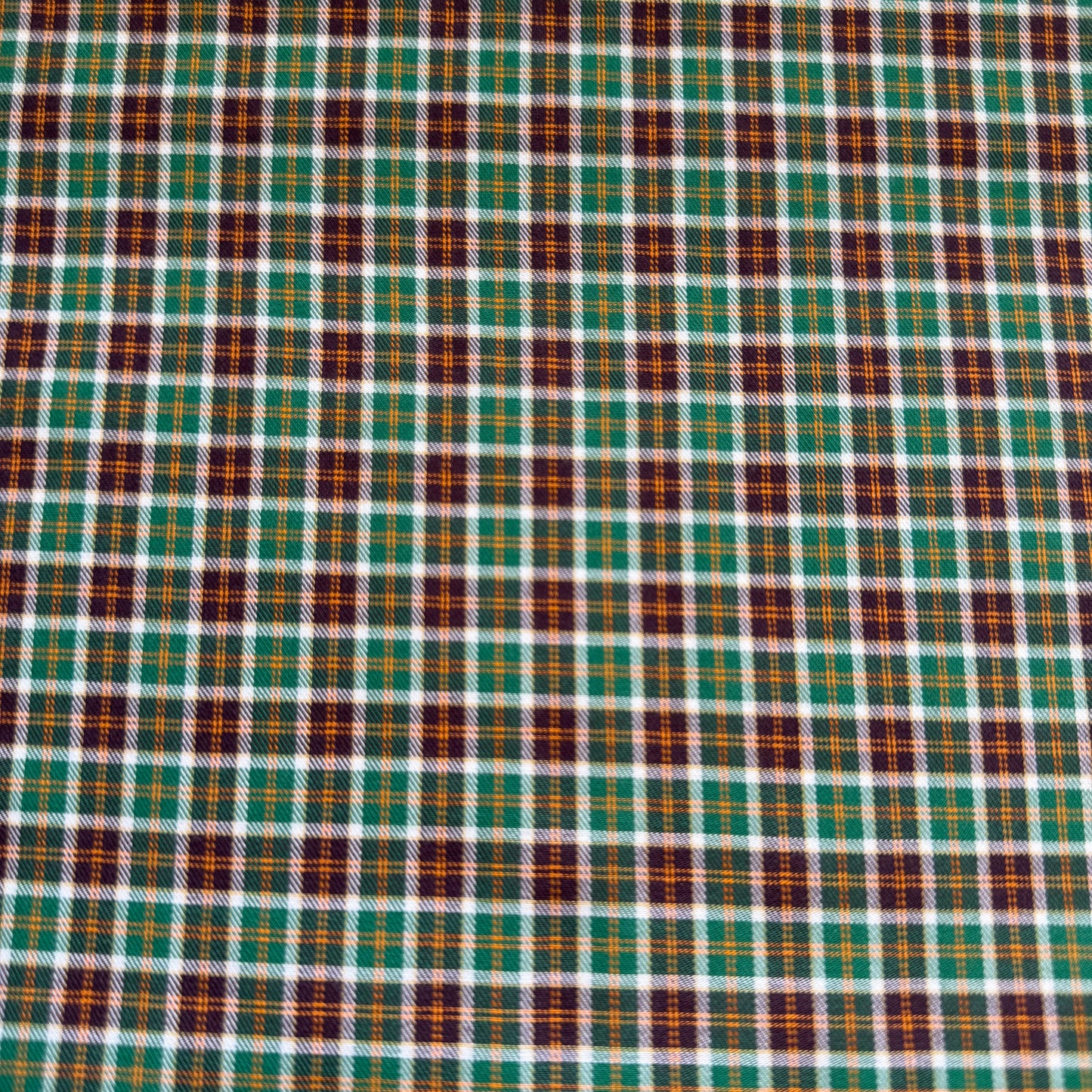 Cotton Shirt Fabric Green Checked 55" Wide Sold By Metre