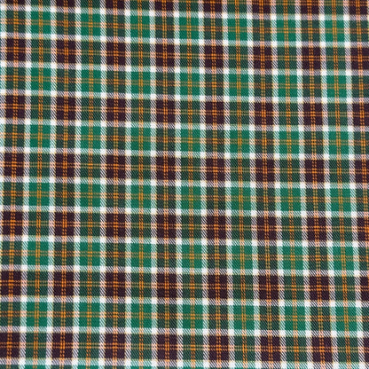 Cotton Shirt Fabric Green Checked 55" Wide Sold By Metre