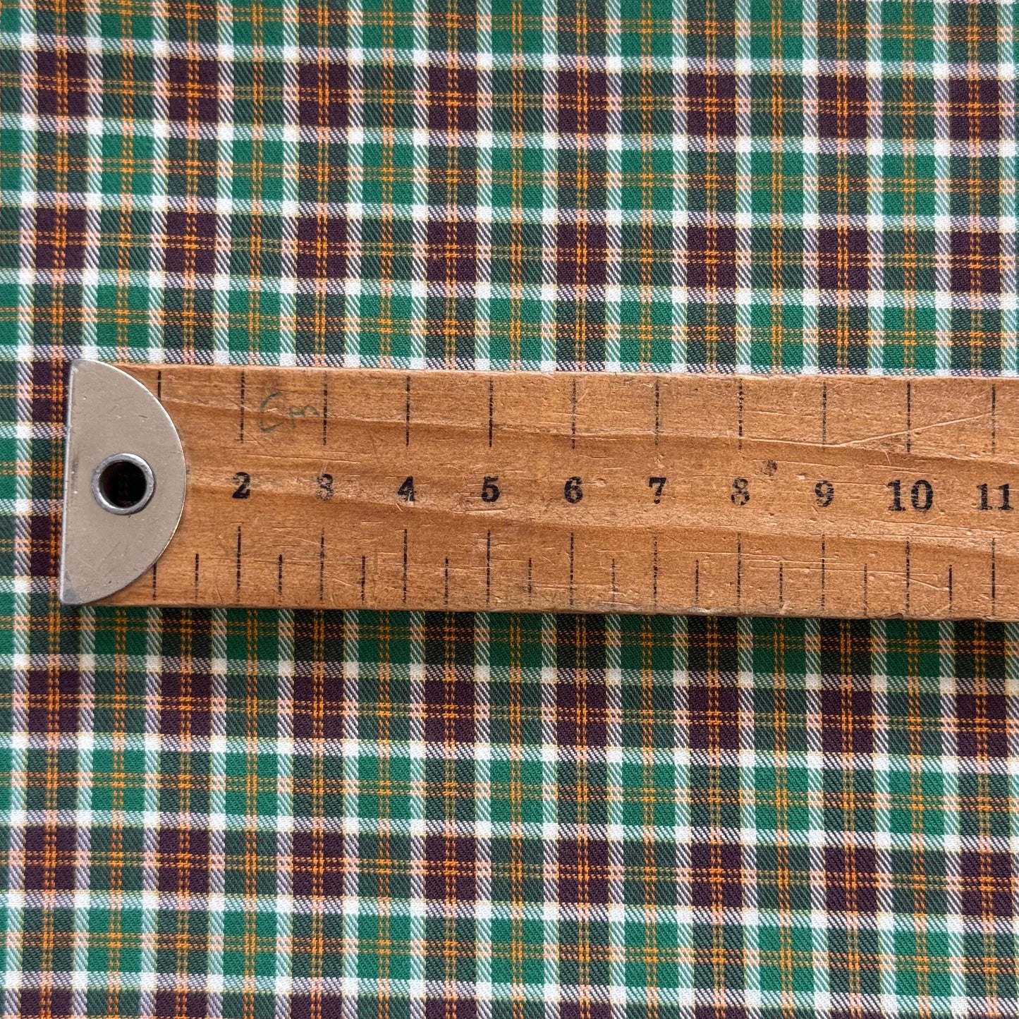 Cotton Shirt Fabric Green Checked 55" Wide Sold By Metre