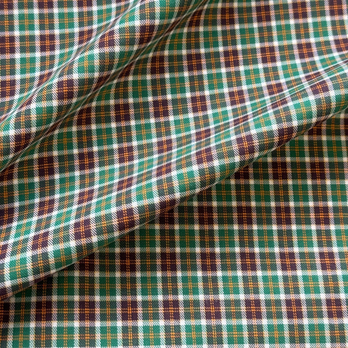 Cotton Shirt Fabric Green Checked 55" Wide Sold By Metre