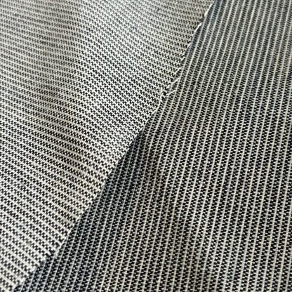 12 Oz Stripe Weave Sustainable Cotton Denim Fabric Indigo & Off White