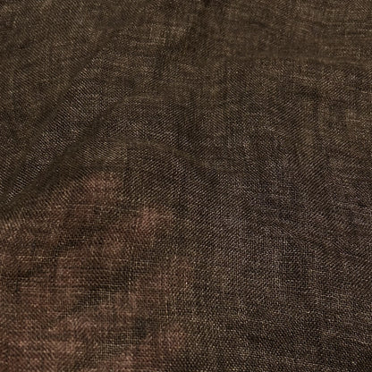 100% Linen Soft And Thin Brown Melange Fabric For Crafts Curtain Clothes 55" Wide