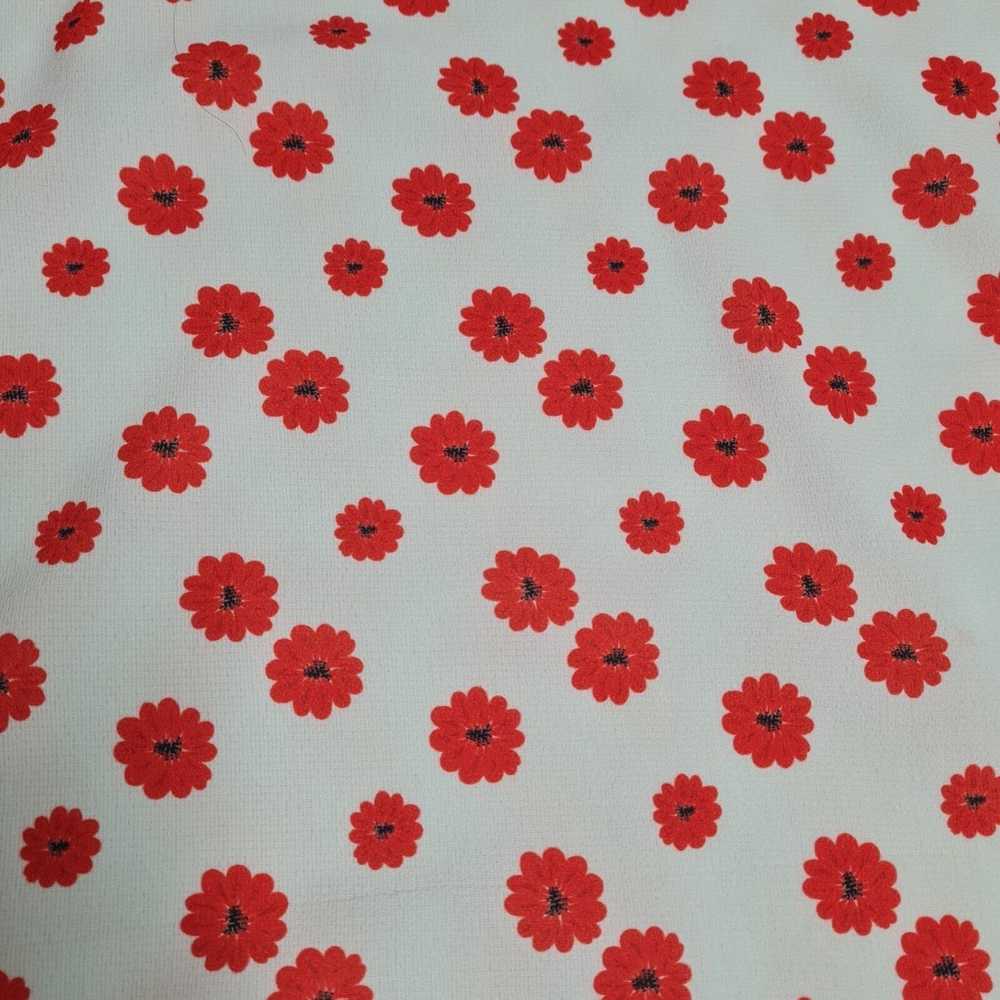 Crepe Fabric Red Floral Light Pink 55"Wide Sold By Metre