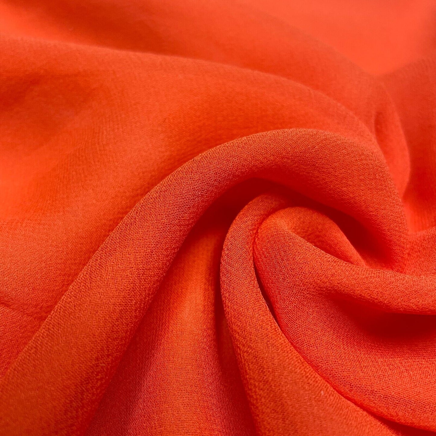 Pure Silk Chiffon Fabric Orange Colour 51" Wide Sold ByMetre