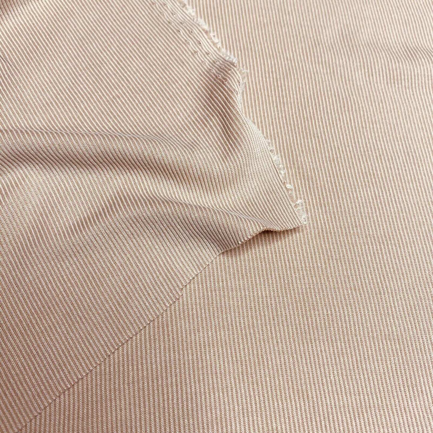 Rib Soft Jersey Fabric Beige Colour 4 Way Stretch 55" Wide Sold By Metre