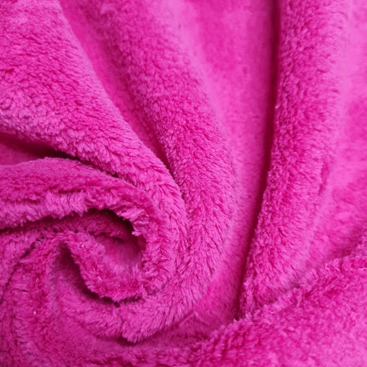 Fleece Teddy Fabric Fuschia Super Soft Fluffy Material 55"Wide Sold by Unit