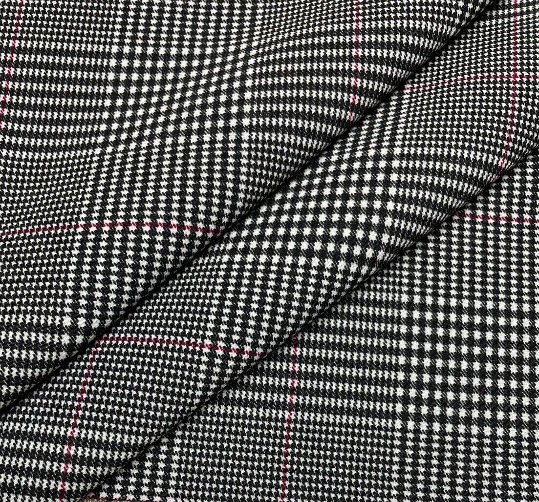 Woven Dressmaking Fabric Checked 2 Way Stretch 51" Wide