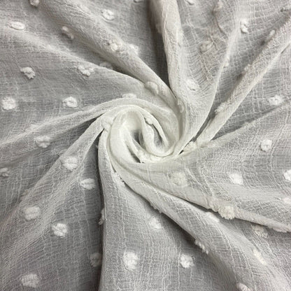 Dobby Chiffon Fabric Off White Colour 55" Wide Sold By Metre