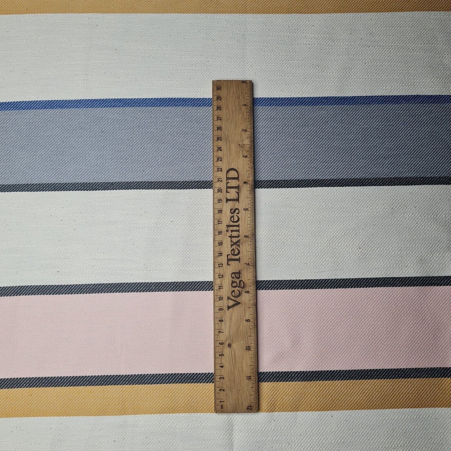 Twill Cotton Linen Polyester Fabric Multicolour Striped 55" Wide