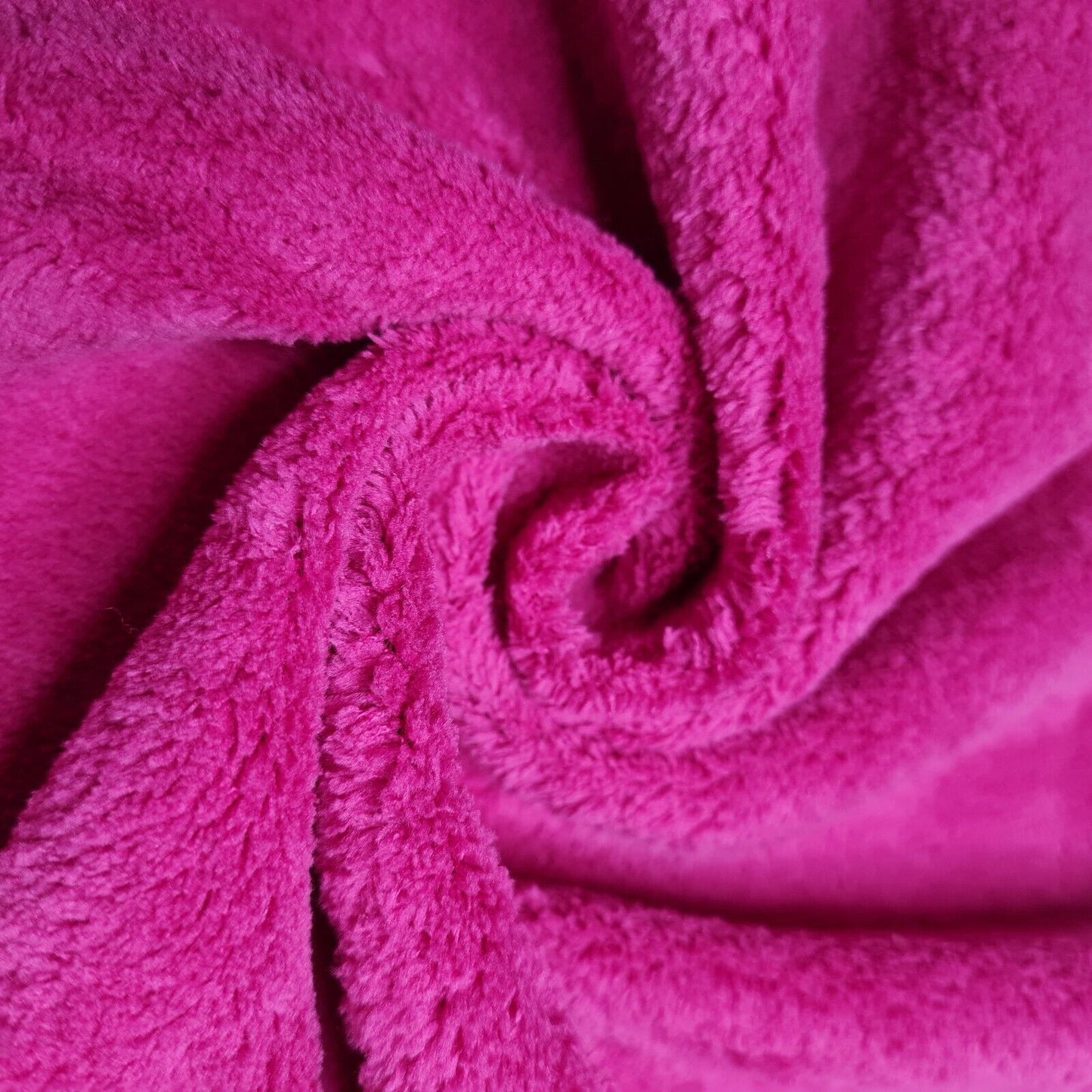 Fleece Teddy Fabric Fuschia Super Soft Fluffy Material 55"Wide Sold by Unit