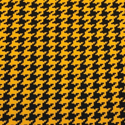 Woven Dressmaking Fabric Pumpkin And Black Colour Houndstooth Pattern 55" Wide