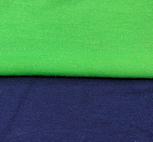 Viscose Knit Jersey Fabric Green And Navy Colours 55" Wide Sold By Metre