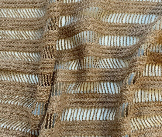 Cotton Lace Fabric Light Brown Colour 51" Wide Non Stretch Sold By Metre