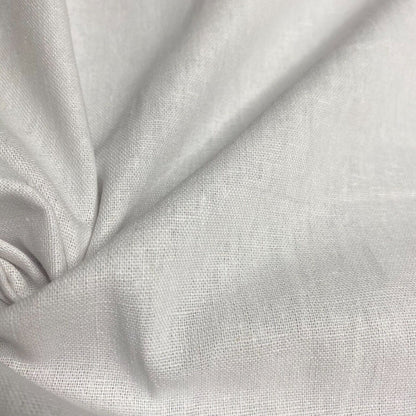 Linen Cotton Blend Fabric White Colour 55" Wide