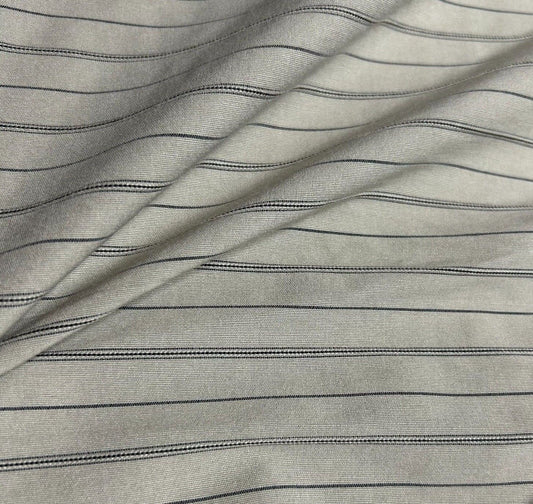 Bengaline Fabric Beige Striped 2-Way Stretch 55'' Wide Sold By The Metre