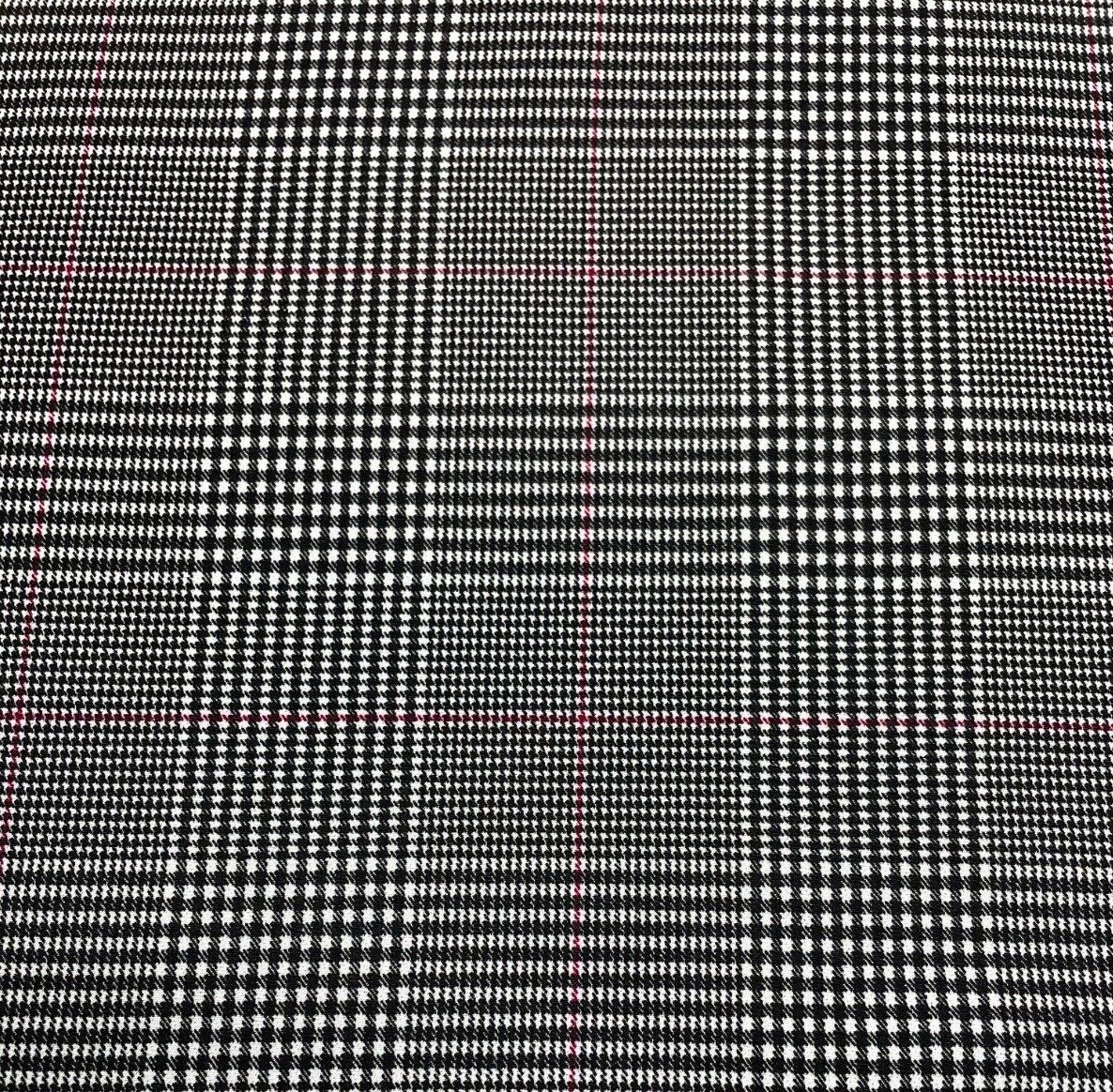 Woven Dressmaking Fabric Checked 2 Way Stretch 51" Wide