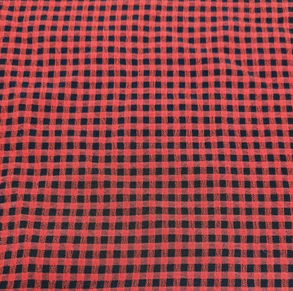 Checked Viscose Blend Fabric 55" Wide Non-Stretch