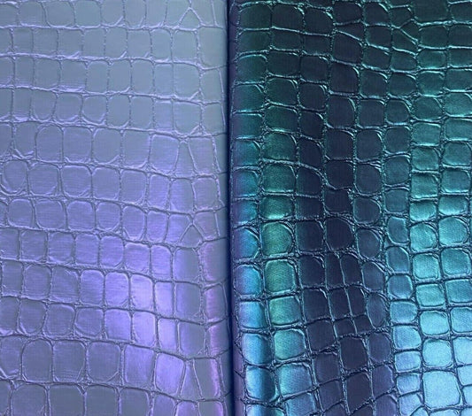 PU Faux Leatherette Fabric Crocodile Gradient Effect Non Stretch 55" Wide