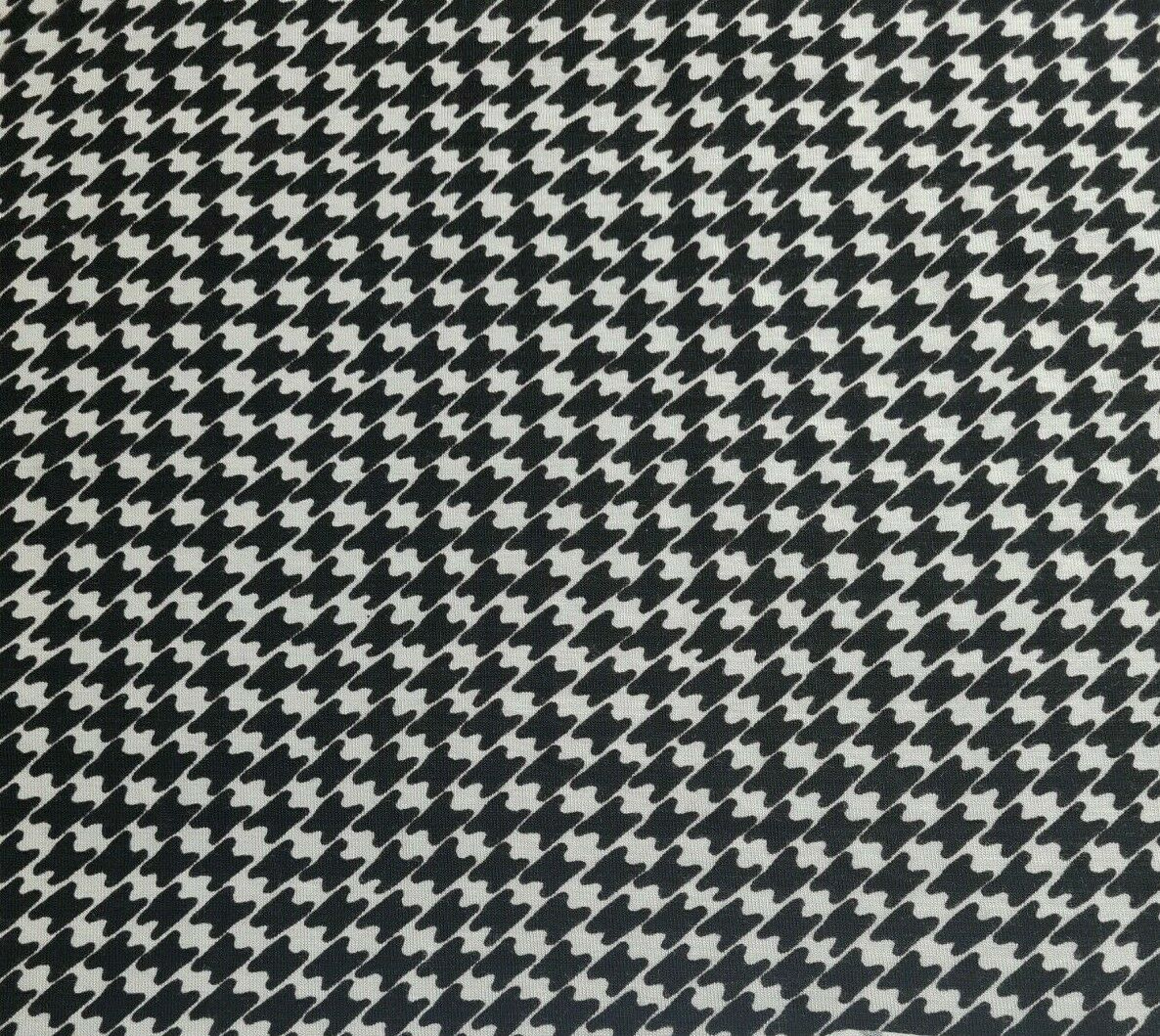 Viscose Jersey Fabric Black and White Printed 4 Way Stretch 57"