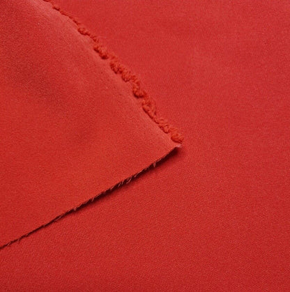 Woven Crepe Fabric Coral Red Dressmaking 4 Way Stretch 55" Wide Sold By Metre