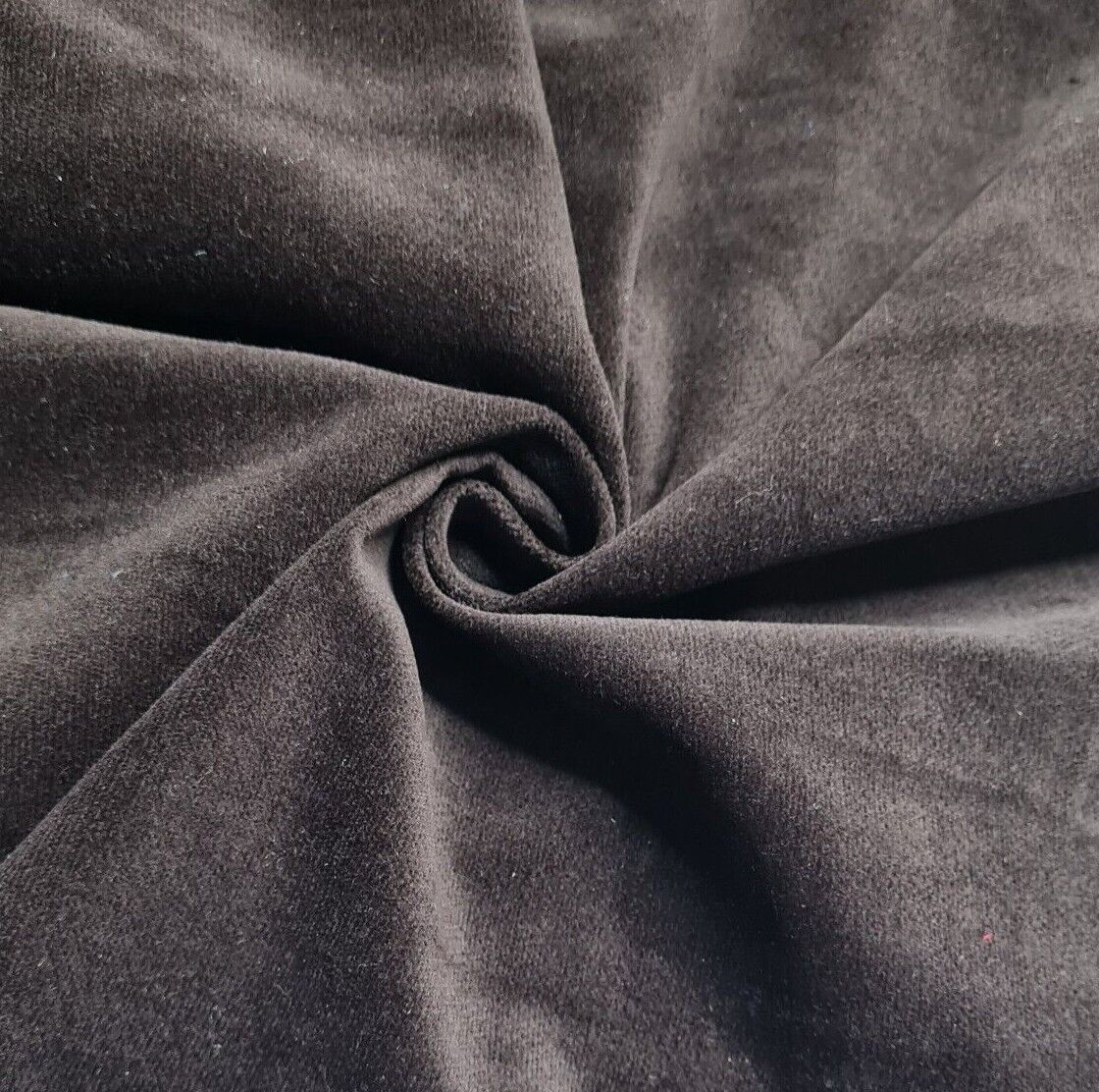Cotton Velvet Fabric Brown Colour 55" Wide Sold by Metre