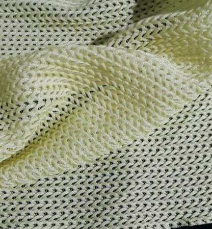 Herringbone  Lace Fabric Light Yellow And Grey Colour Sold by Metre