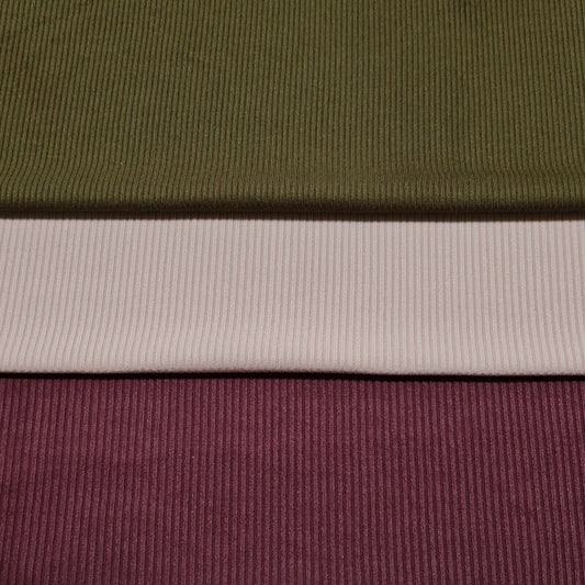 Rib Jersey Fabric Stretch T-Shirt 49" Wide 3 Colours