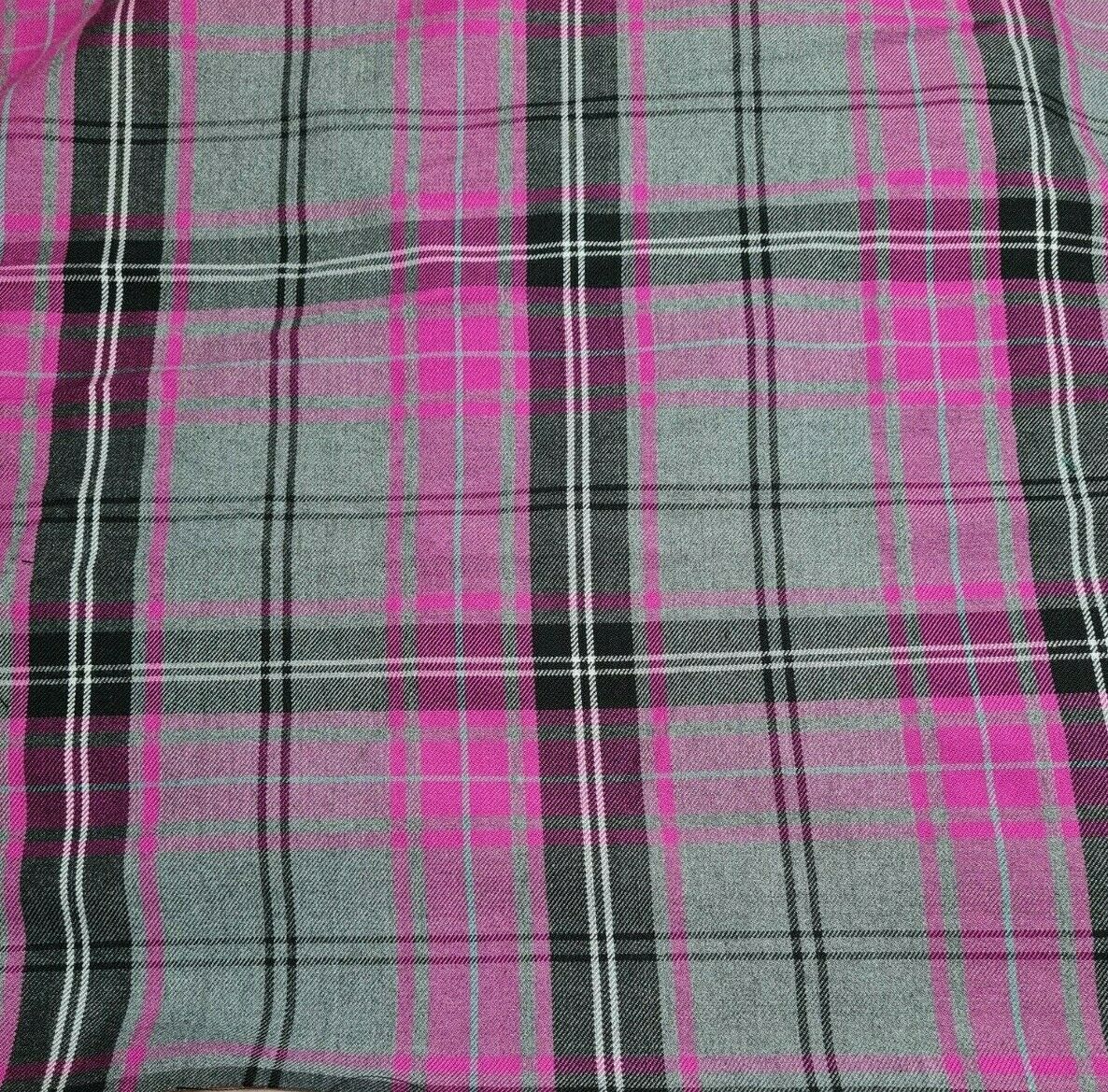 Check Tartan Polyviscose Fabric 55" Wide Sold By Metre