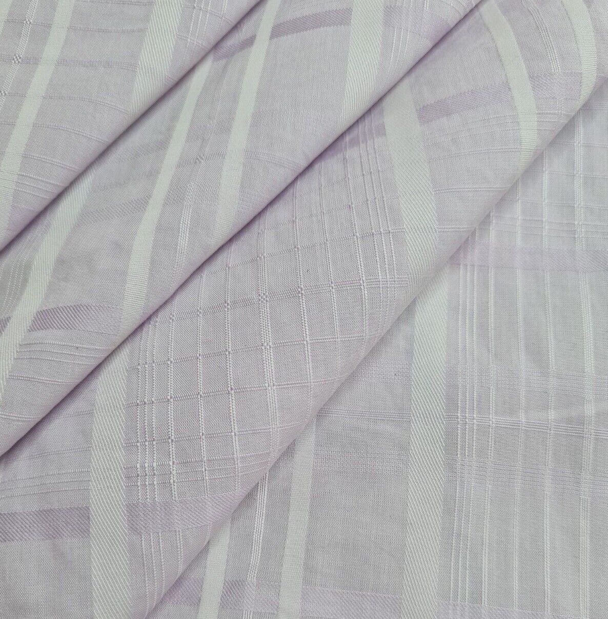 Checked Cotton Shirt Fabric Light Lilac And Khaki Colours 55" Wide Sold By Metre