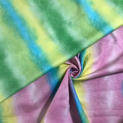 Cotton Twill Fabric Multicolour Rainbow Printed 45" Wide Sold By The Metre