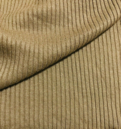 CAMEL COLOUR STRETCH RIB VISCOSE JERSEY FABRIC - SOLD BY THE METRE