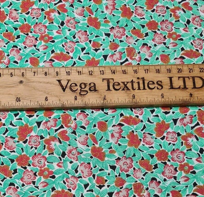 Egyptian Cotton Fabric Vintage Floral Printed 33" Wide