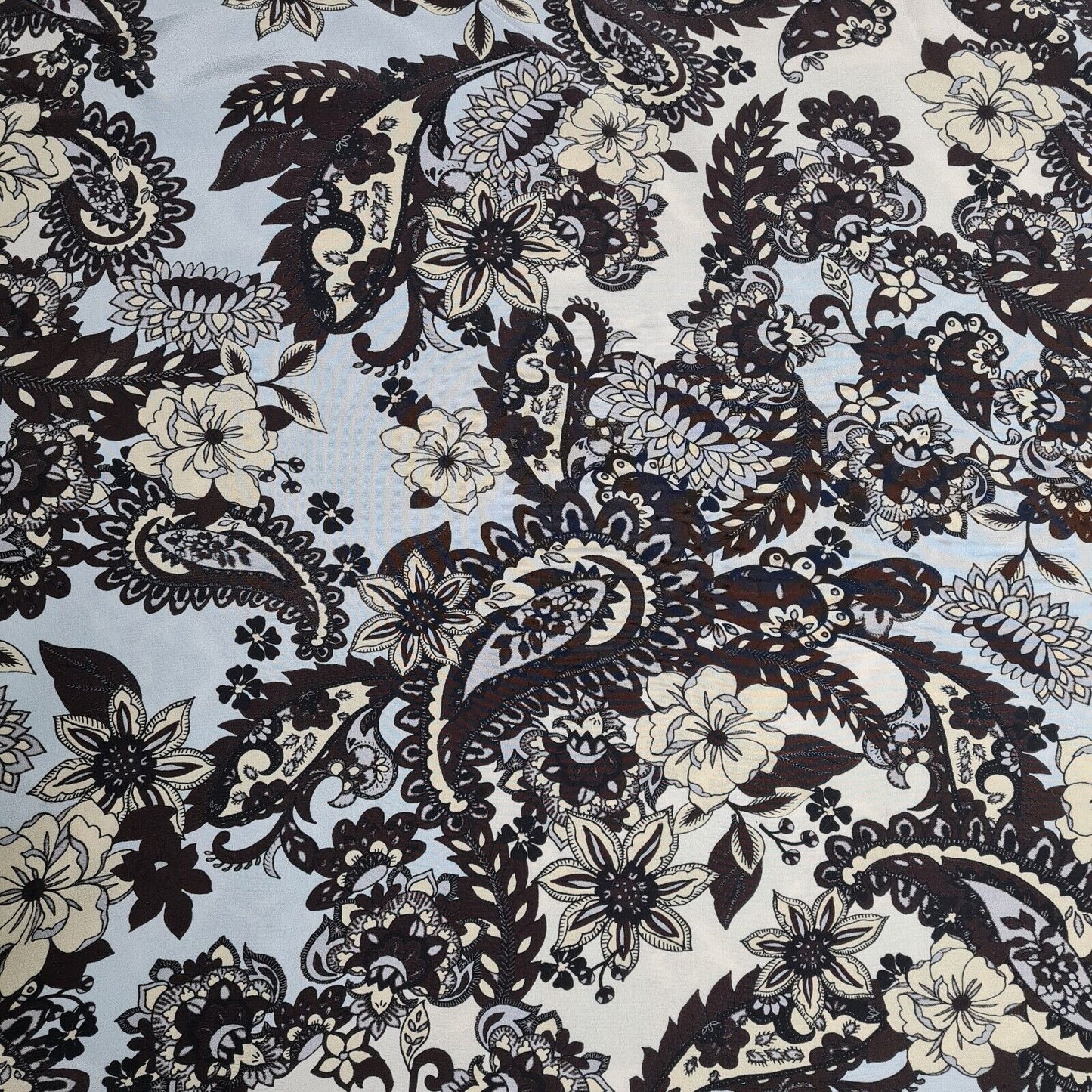 Pure Silk Crepe Fabric Floral Printed 53" Wide Sold By Metre