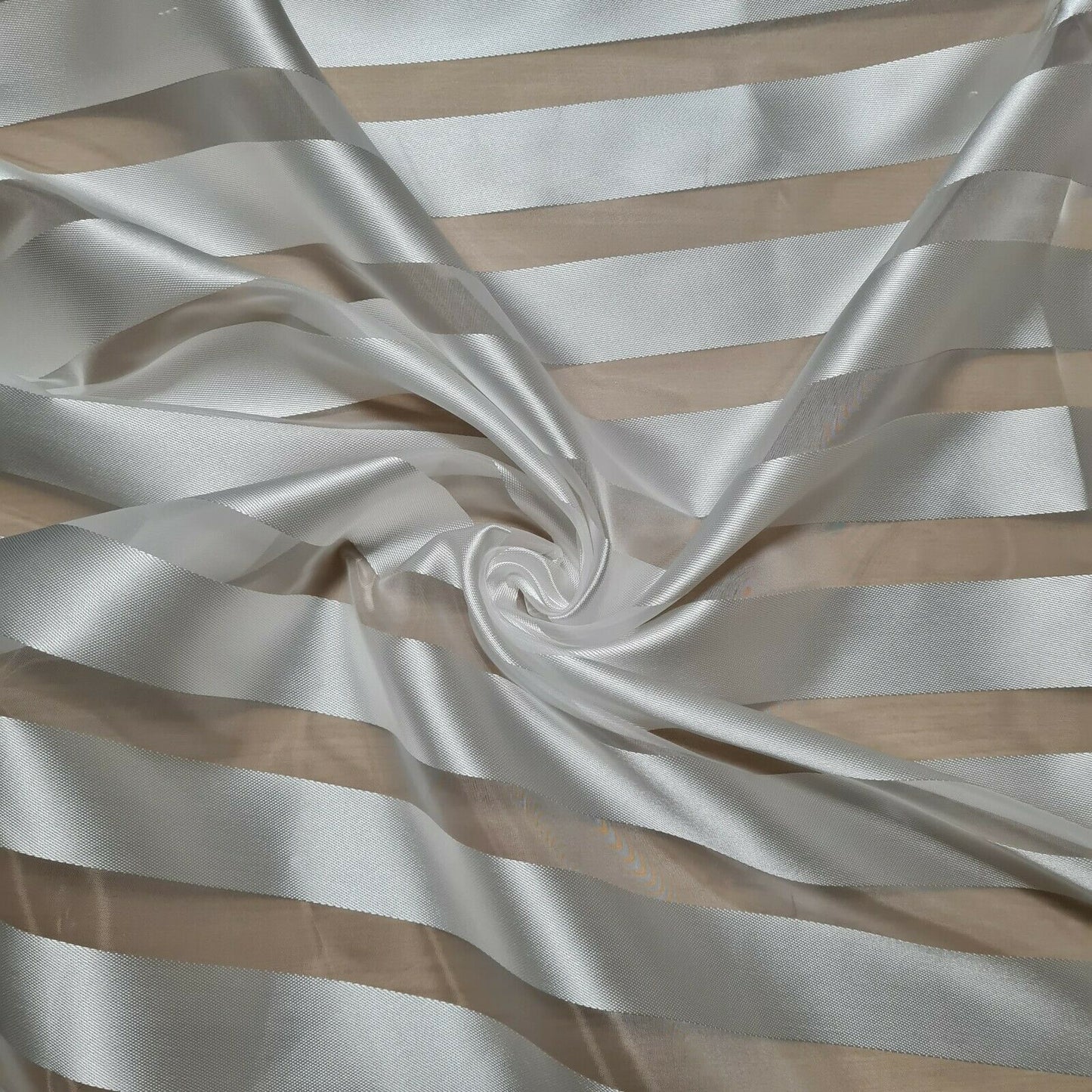 Premium Satin Striped Organza Fabric Plain 55" Wide Clothing, Crafts, Curtains