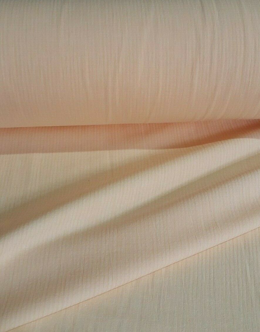 PEACH COLOUR WAVY STRIPED COTTON FABRIC -SOLD BY THE METER