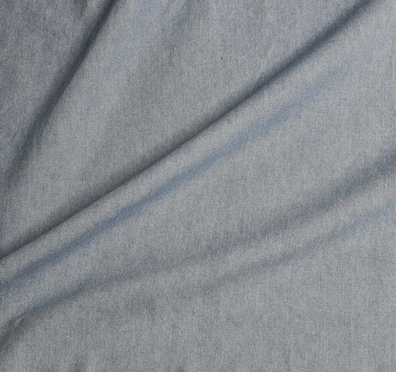 Cotton Denim Fabric Thin And Soft Light Blue Colour 55" Wide Sold By The Metre