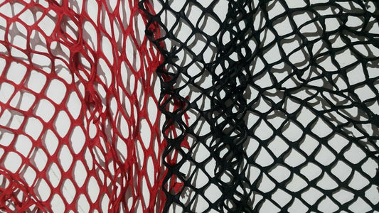 NET FABRIC BLACK AND RED COLOURS - SOLD BY THE METRE