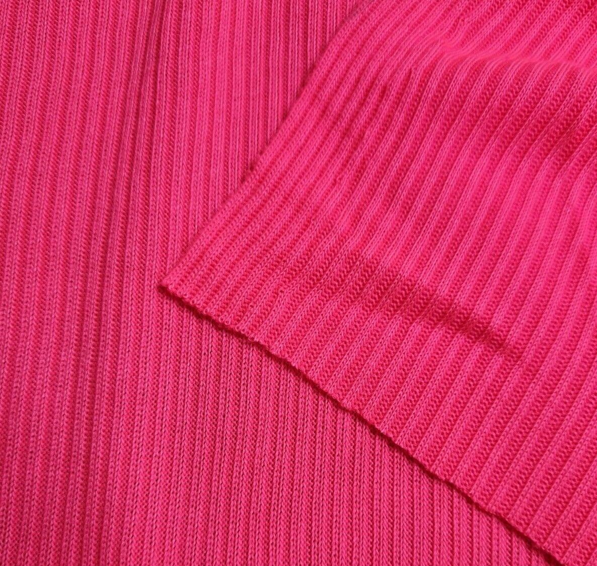 Rib Jersey Fabric Neon Pink Colour 2 Way Stretch 51" Sold By Metre