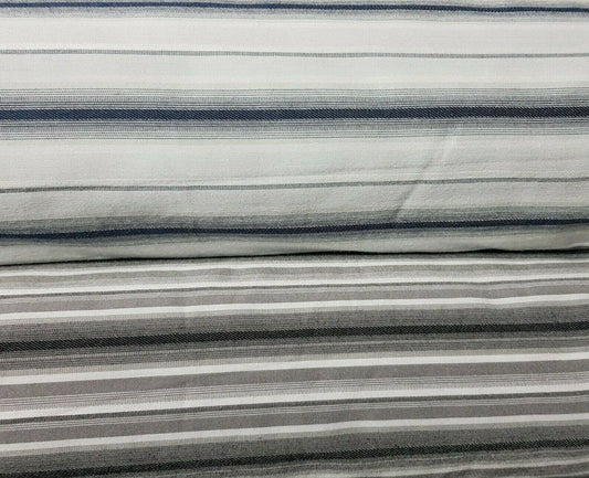 STRIPED STRETCH POLYCOTTON FABRIC - SOLD BY THE METRE