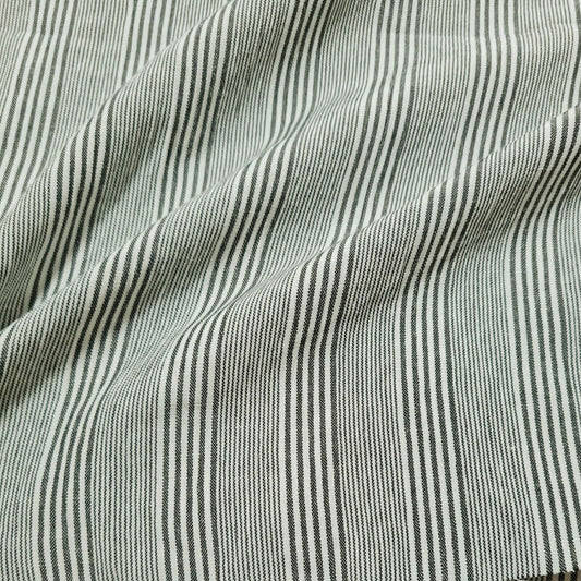 Viscose Polyester Fabric Black&White Striped 55" Wide Non-Stretch