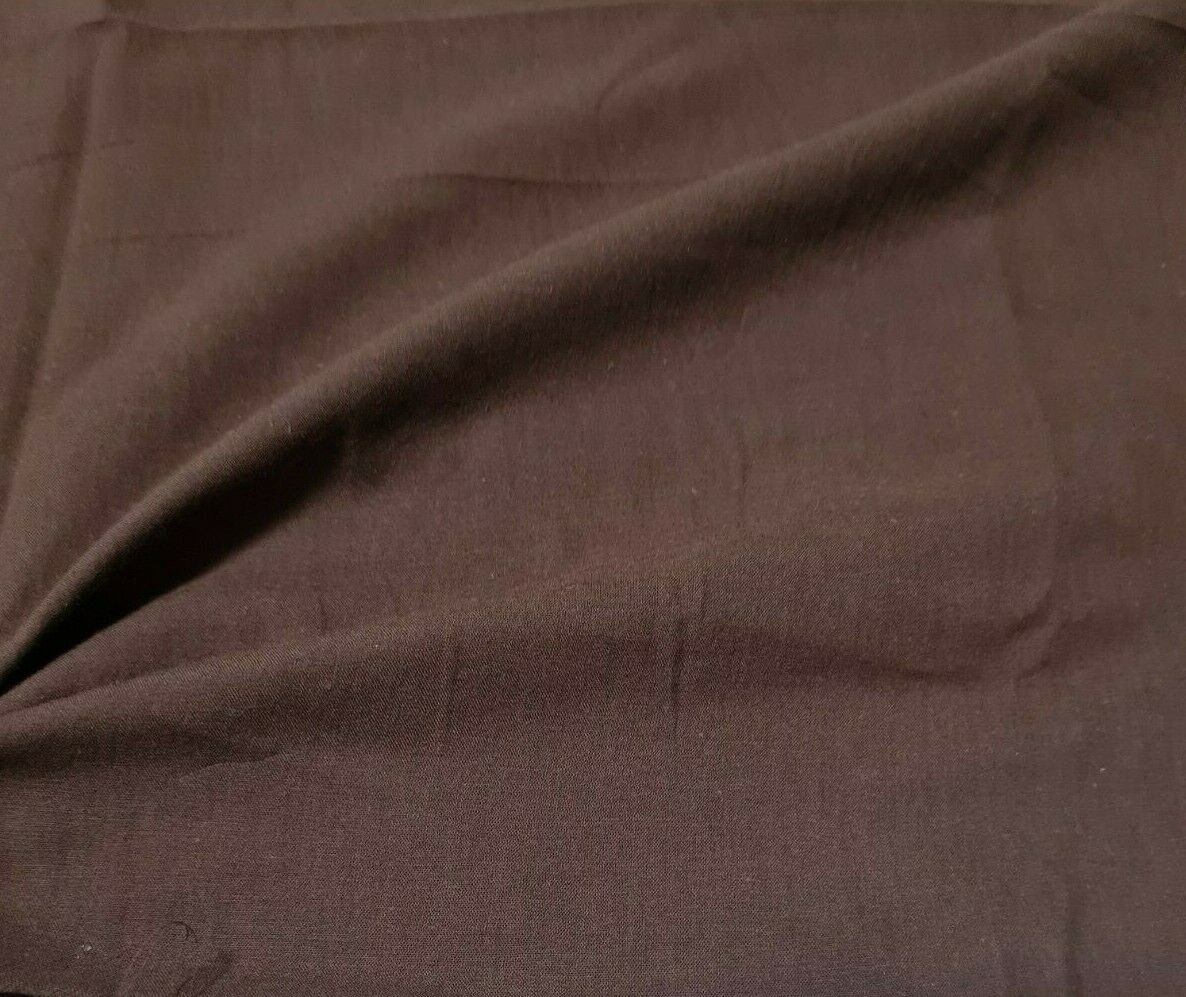 VOILE COTTON FABRIC BROWN COLOUR - SOLD BY THE METRE