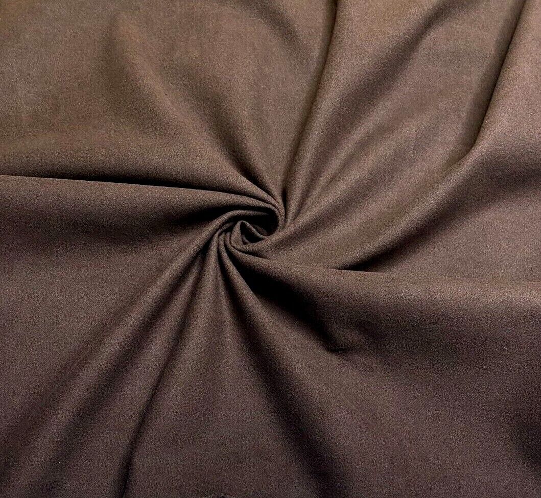 Cotton Fabric Brushed Texture Brown Colour 2 Way Stretch 55" Wide Sold By Metre