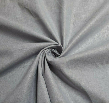 Cotton Voile Fabric Shiny Silver Print 55" Wide Sold By Metre