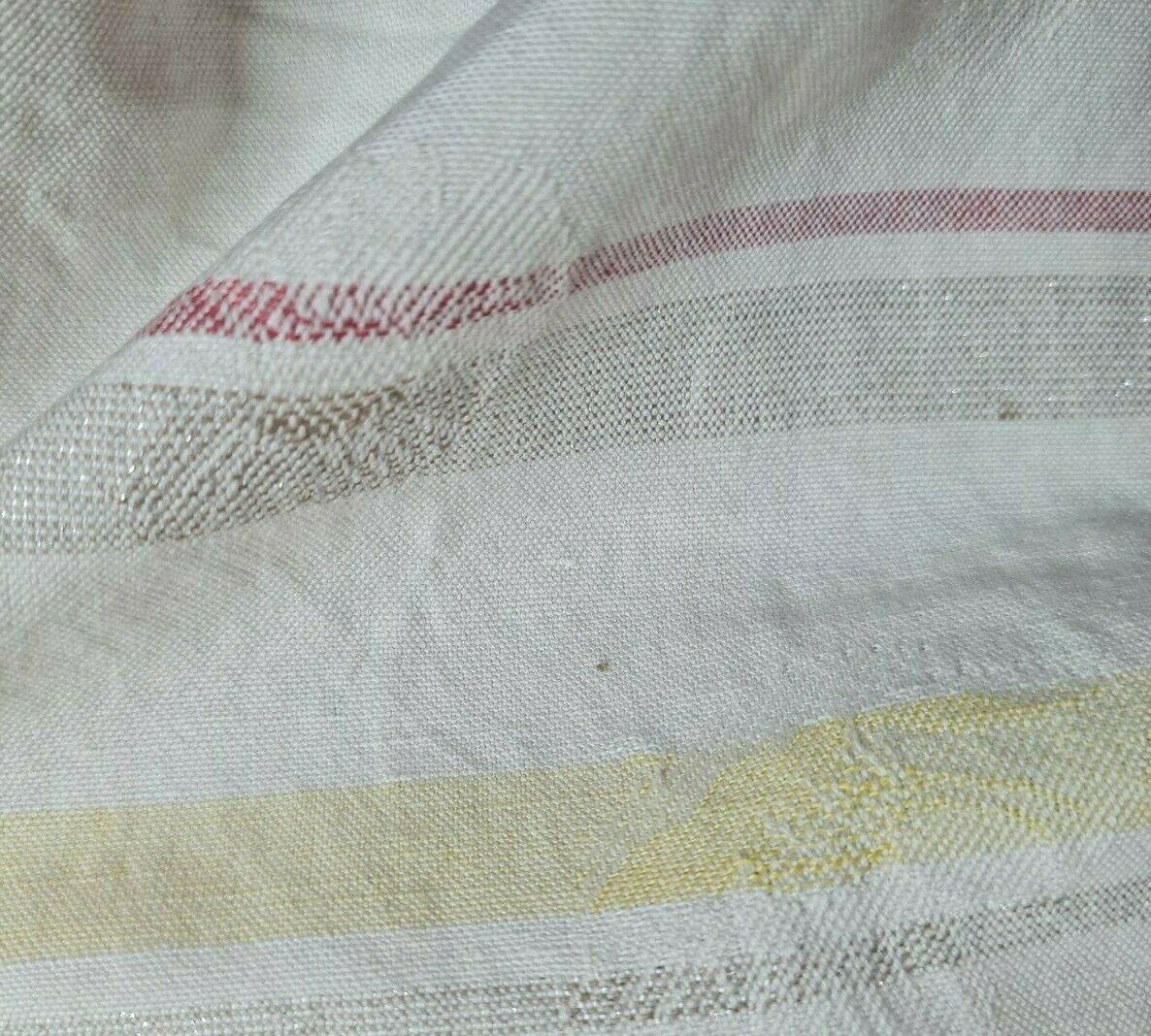 Cotton Fabric Lurex and Striped Vintage Looking 62"