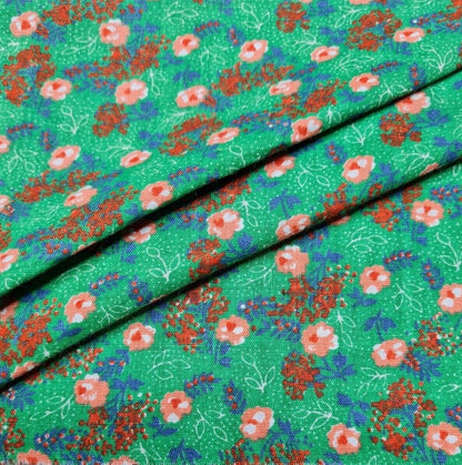 Egyptian Cotton Fabric Vintage Floral Printed 33" Wide Sold by the Metre