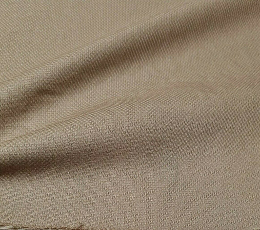 COTTON POLYESTER FABRIC SMALL FIGURED DARK BEIGE COLOUR-SOLD BY THE METRE