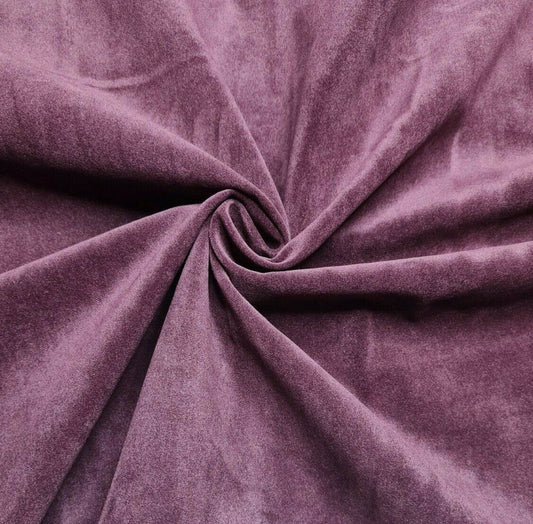 Cotton Velour Fabric Matte Plum Colour 55" Wide Sold By The Metre