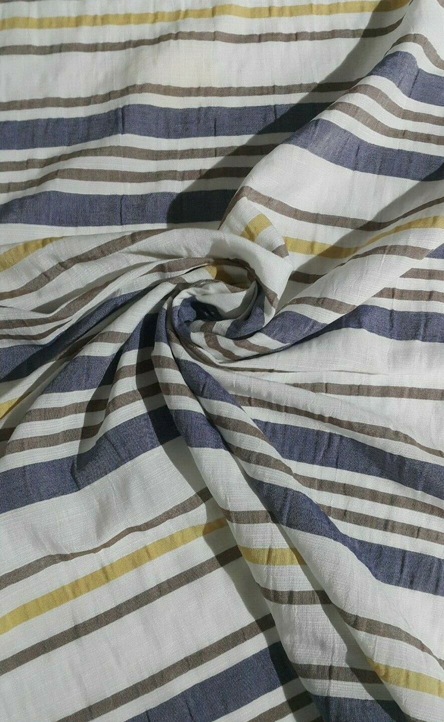 STRIPED THIN VISCOSE / POLYESTER FABRIC - SOLD BY THE METRE